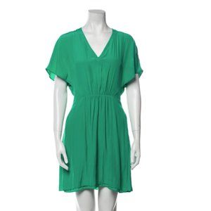 Maje Kelly Green Mini V-Neck Dress